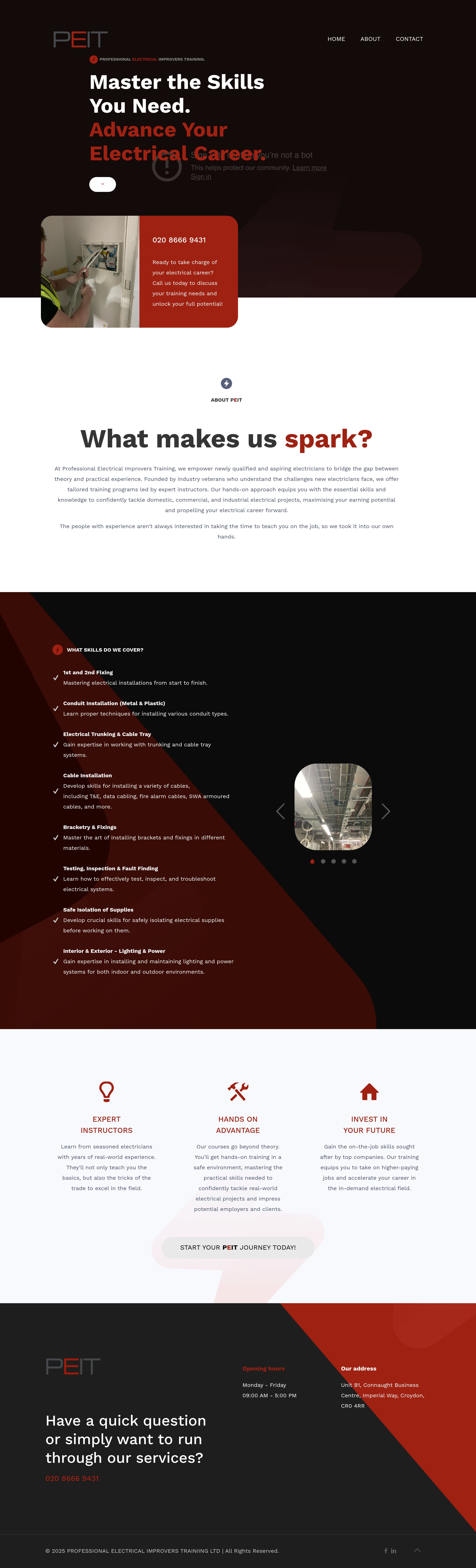 PEIT website screenshot